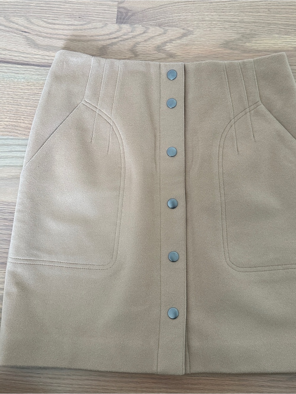 Club Monaco Button-Front Camel A-Line Women’s Skirt